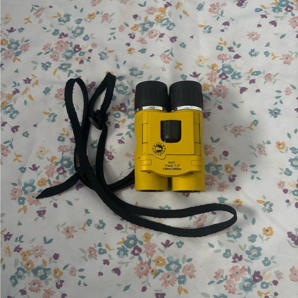 Yellow and Black Retro Binoculars with Compact Design